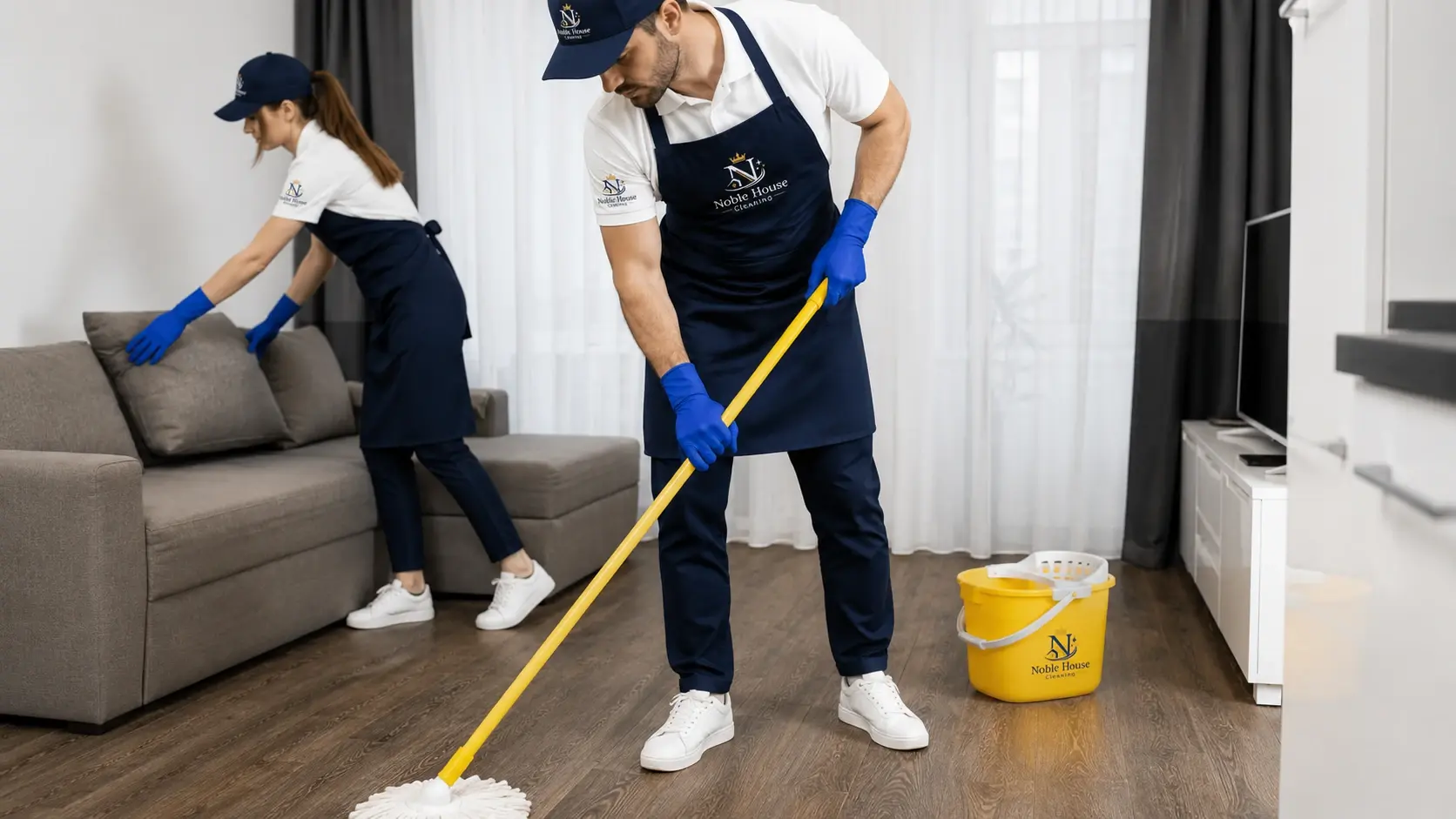 Noble House Cleaning's team at work in Englewood, NJ