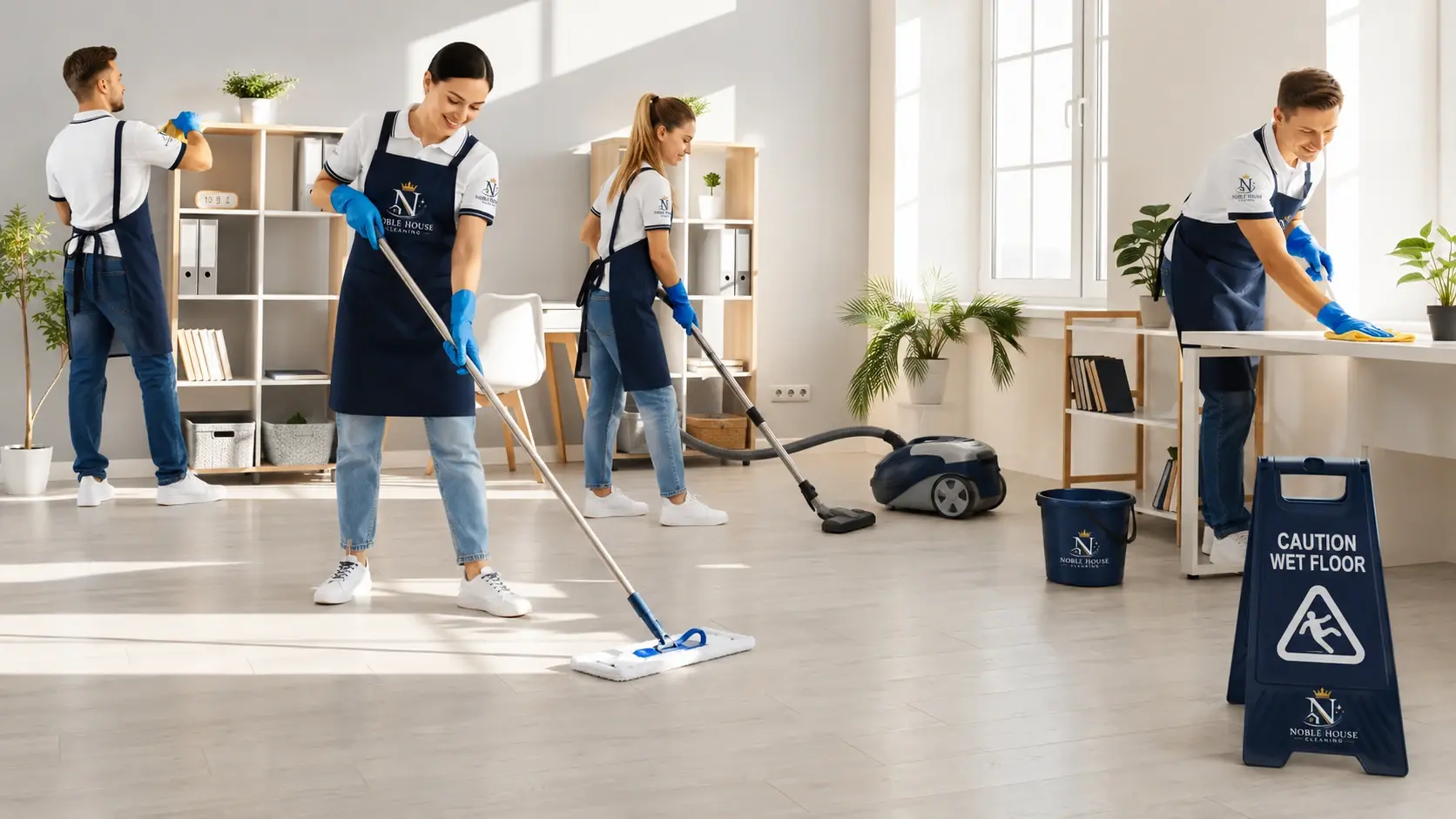 Noble House Cleaning's team at work in Mahwah, NJ