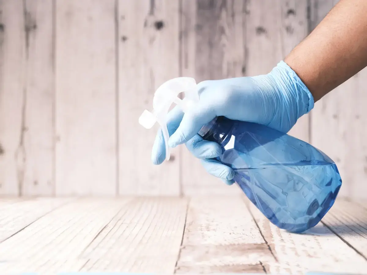 A Noble cleaner detailing a surface during a deep clean in Bergen County, NJ